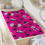 Pink Emo Symbols Pattern Print Changing Pad Cover