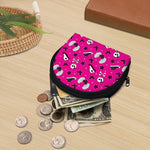 Pink Emo Symbols Pattern Print Coin Purse