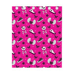 Pink Emo Symbols Pattern Print Curtain