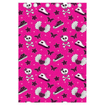 Pink Emo Symbols Pattern Print Curtain