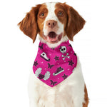 Pink Emo Symbols Pattern Print Dog Bandana