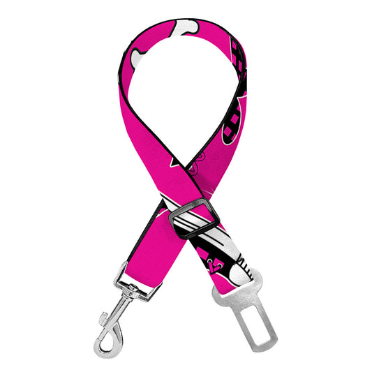 Pink Emo Symbols Pattern Print Dog Seat Belt