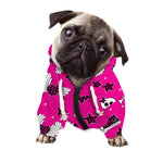 Pink Emo Symbols Pattern Print Dog Zip Up Hoodie