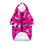 Pink Emo Symbols Pattern Print Dog Zip Up Hoodie