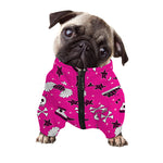 Pink Emo Symbols Pattern Print Dog Zip Up Jacket