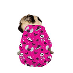 Pink Emo Symbols Pattern Print Dog Zip Up Jacket