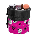 Pink Emo Symbols Pattern Print Drawstring Makeup Bag