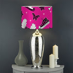 Pink Emo Symbols Pattern Print Drum Lamp Shade