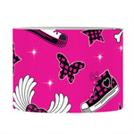 Pink Emo Symbols Pattern Print Drum Lamp Shade