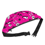 Pink Emo Symbols Pattern Print Fanny Pack
