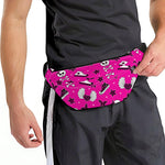 Pink Emo Symbols Pattern Print Fanny Pack
