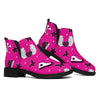 Pink Emo Symbols Pattern Print Flat Ankle Boots