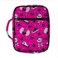 Pink Emo Symbols Pattern Print Front Pocket Bible Bag