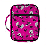 Pink Emo Symbols Pattern Print Front Pocket Bible Bag