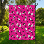 Pink Emo Symbols Pattern Print Garden Flag