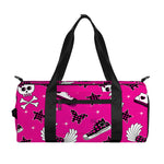 Pink Emo Symbols Pattern Print Gym Bag