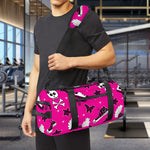 Pink Emo Symbols Pattern Print Gym Bag