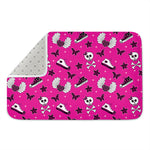 Pink Emo Symbols Pattern Print Indoor Door Mat
