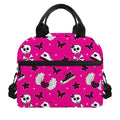 Pink Emo Symbols Pattern Print Insulated Lunch Bag