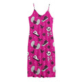 Pink Emo Symbols Pattern Print Jersey Midi Cami Dress