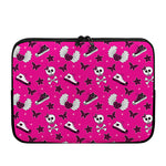 Pink Emo Symbols Pattern Print Laptop Sleeve