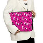 Pink Emo Symbols Pattern Print Laptop Sleeve