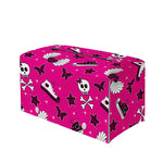Pink Emo Symbols Pattern Print Leather Tissue Box Cover