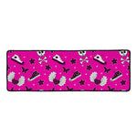 Pink Emo Symbols Pattern Print Long Kitchen Mat