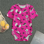 Pink Emo Symbols Pattern Print Men's Bodysuit
