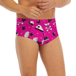 Pink Emo Symbols Pattern Print Men's Briefs