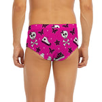 Pink Emo Symbols Pattern Print Men's Briefs
