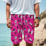 Pink Emo Symbols Pattern Print Men's Cargo Shorts