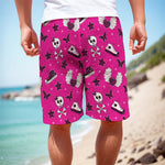 Pink Emo Symbols Pattern Print Men's Cargo Shorts