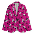 Pink Emo Symbols Pattern Print Men's Cotton Blazer