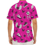 Pink Emo Symbols Pattern Print Men's Deep V-Neck Shirt