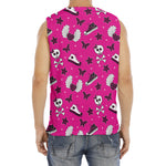 Pink Emo Symbols Pattern Print Men's Fitness Tank Top