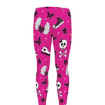 Pink Emo Symbols Pattern Print Men's leggings