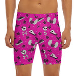 Pink Emo Symbols Pattern Print Men's Long Boxer Briefs