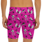 Pink Emo Symbols Pattern Print Men's Long Boxer Briefs