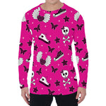 Pink Emo Symbols Pattern Print Men's Long Sleeve T-Shirt