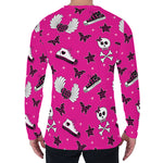 Pink Emo Symbols Pattern Print Men's Long Sleeve T-Shirt