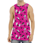 Pink Emo Symbols Pattern Print Men's Muscle Tank Top