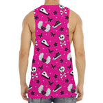 Pink Emo Symbols Pattern Print Men's Muscle Tank Top