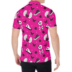 Pink Emo Symbols Pattern Print Men's Shirt
