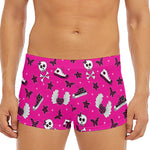 Pink Emo Symbols Pattern Print Men's Short Boxer Briefs