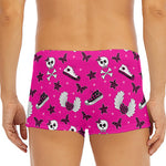 Pink Emo Symbols Pattern Print Men's Short Boxer Briefs