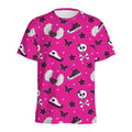 Pink Emo Symbols Pattern Print Men's Athletic T-Shirt