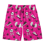 Pink Emo Symbols Pattern Print Men's Swim Trunks
