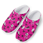 Pink Emo Symbols Pattern Print Mesh Casual Shoes