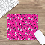 Pink Emo Symbols Pattern Print Mouse Pad